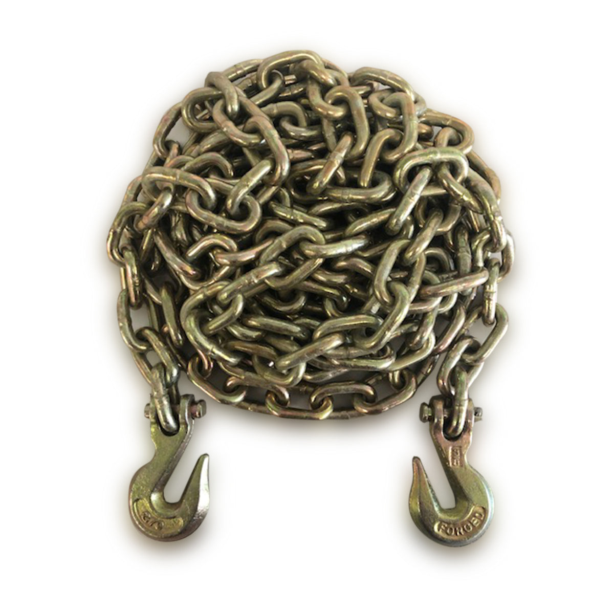 G70 Transport Chain 3/8" x 10' with Clevis Grab Hooks