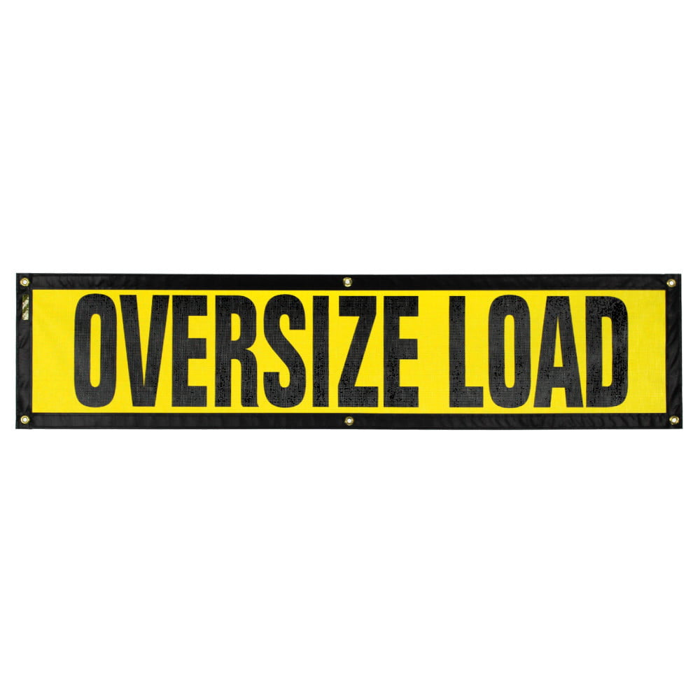 Grommet Escort Oversize Load Sign 14" x 60" Mounted on Truck