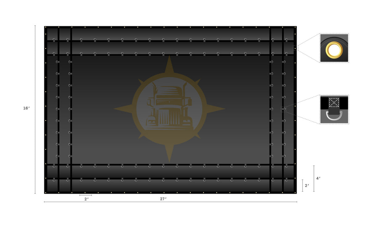 Heavy Duty Steel Tarp 16' x 24'