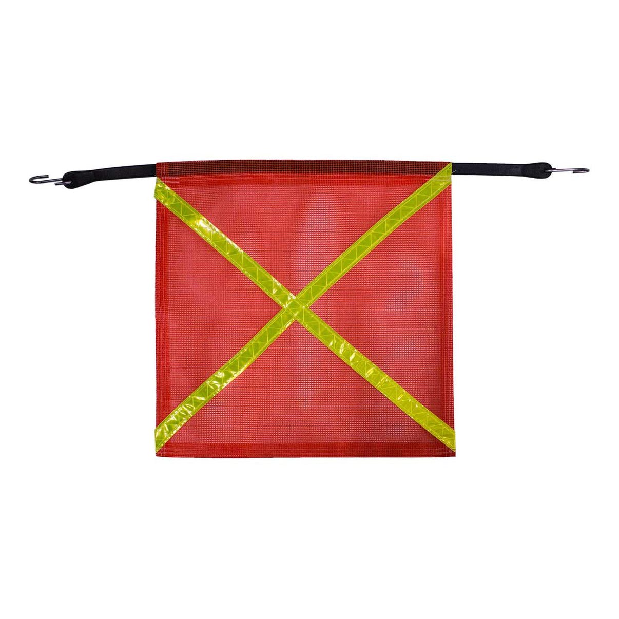 18" x 18" Red Safety Flag with Reflective "X" – High-Visibility Warning Flag