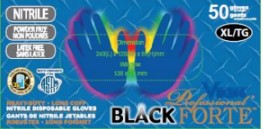 Viking Black Forte HD Nitrile Disposable Gloves – Box of 50