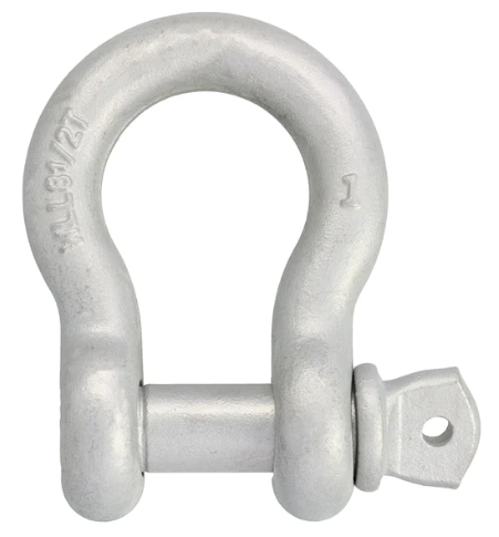 Galvanized Screw Pin Anchor Shackle 1" 8.5-Ton 