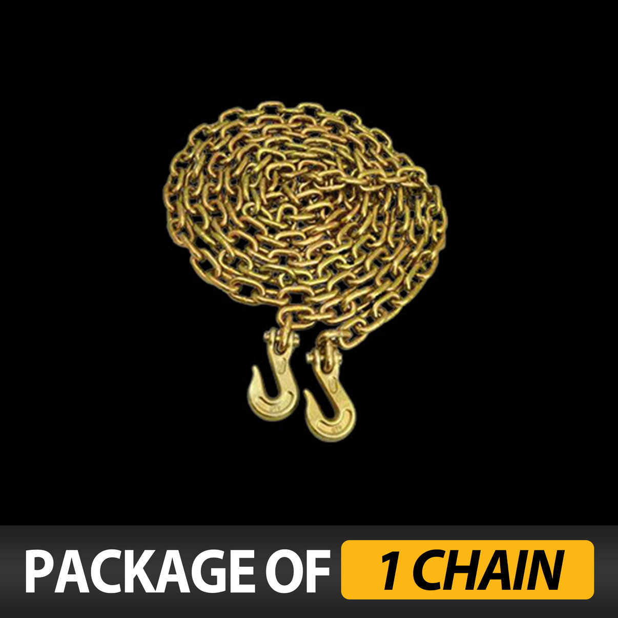 G70 Transport Chain with Clevis Grab Hooks 5/16" x 20' 
