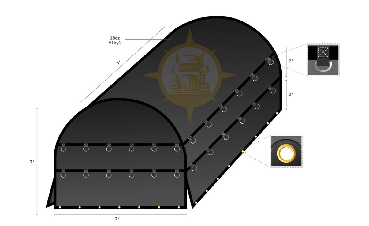 Heavy Duty Coil Tarp 7' x 7' x 7'