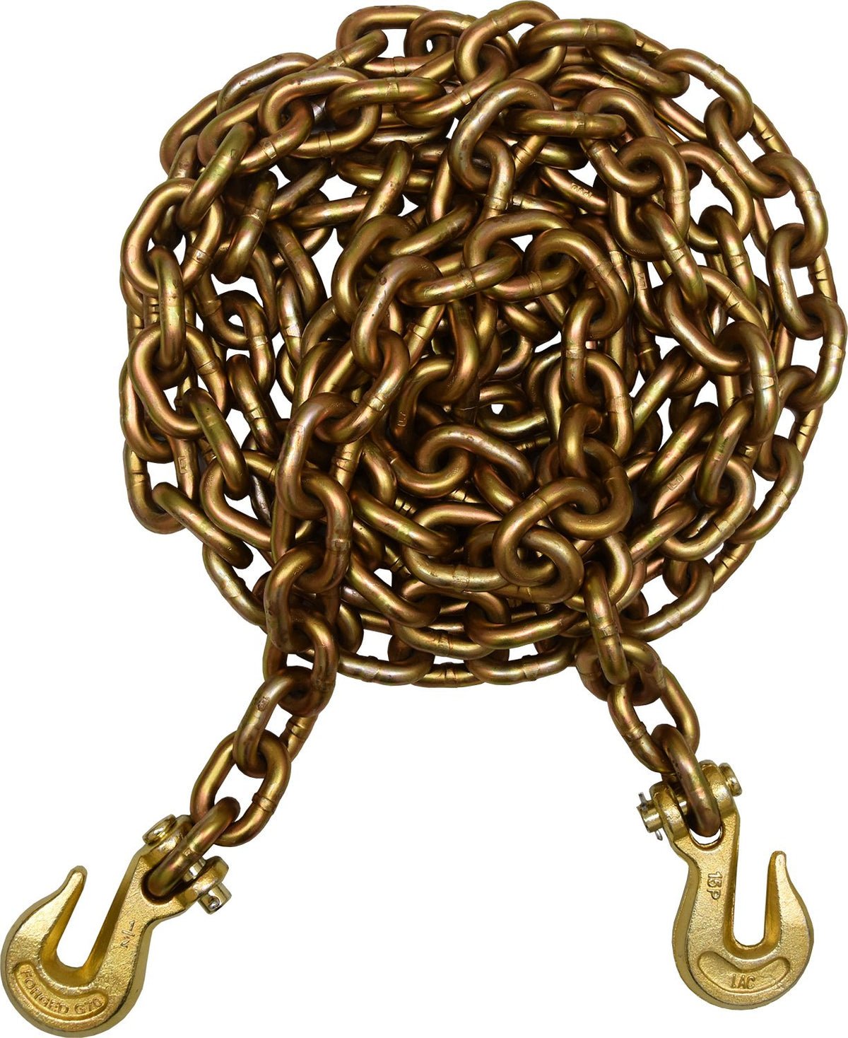 G70 Transport Chain with Clevis Grab Hooks 1/2" x 20'