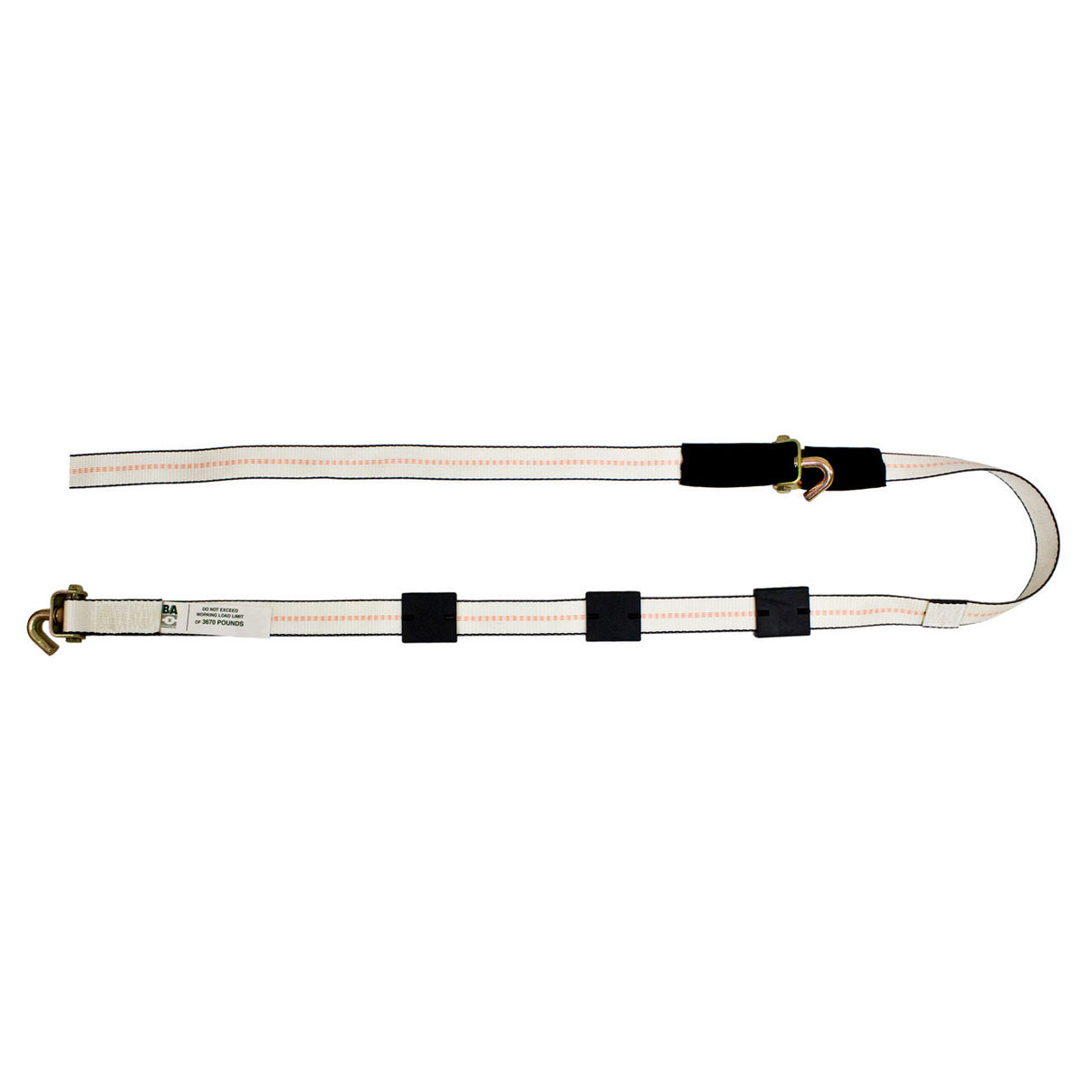 Swivel J-Hook Trailer Strap 2" with Tire Grippers & Sleeve