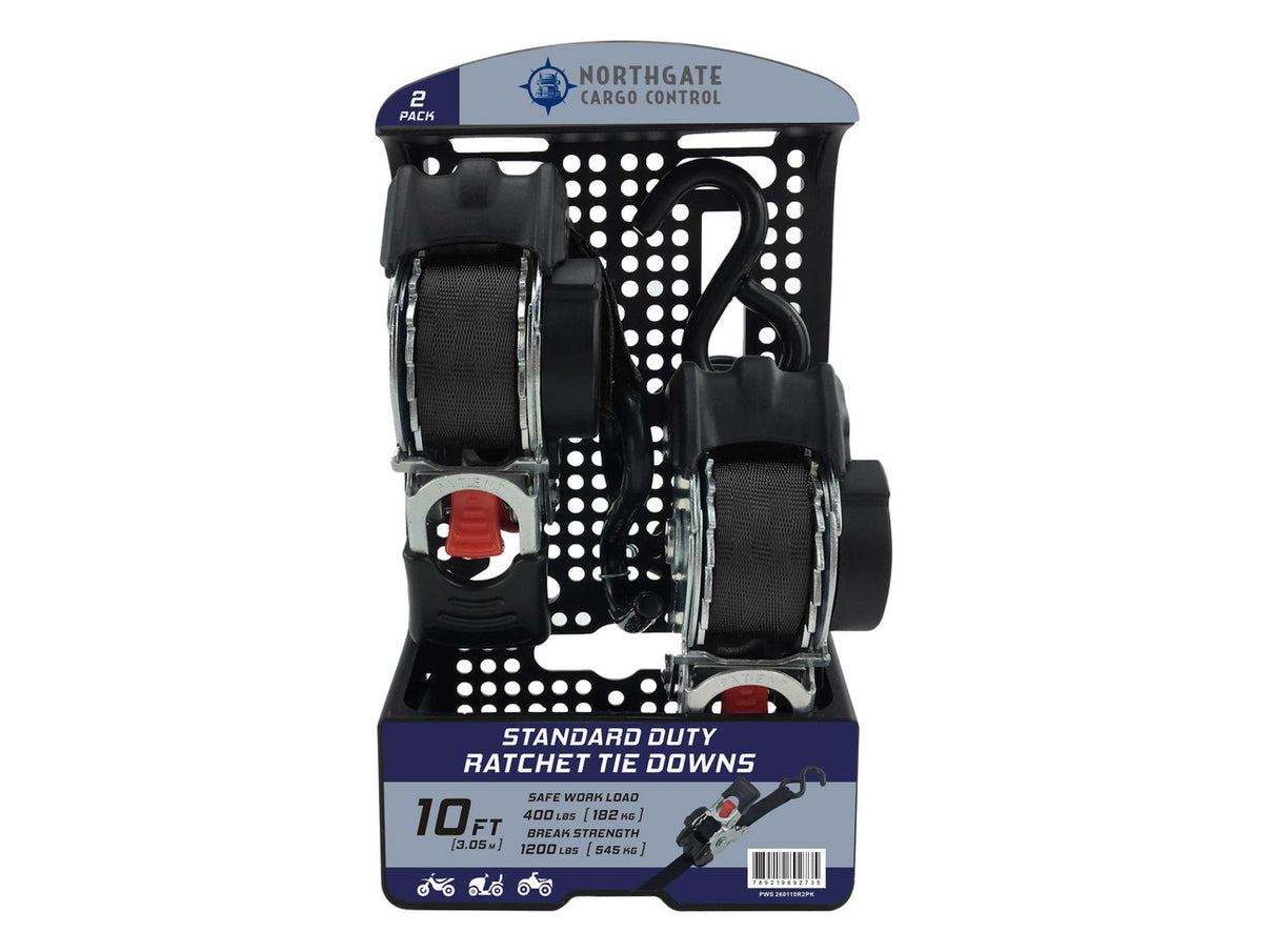 S-Hook 1" Heavy Duty Retractable Ratchet Strap Pack