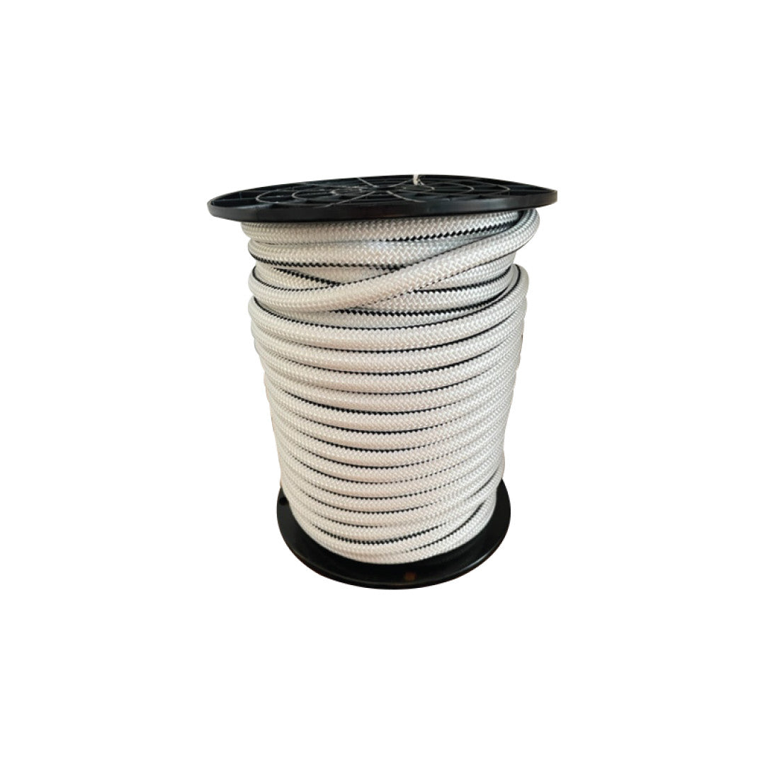 3I8 in. x 100 ft. White Shock Cord with Black Tracer